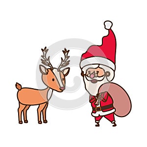 Santa claus with reindeer avatar character