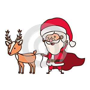 Santa claus with reindeer avatar character