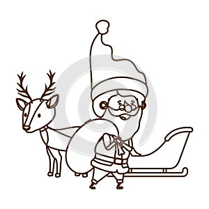 Santa claus with reindeer avatar character