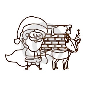 Santa claus with reindeer avatar character