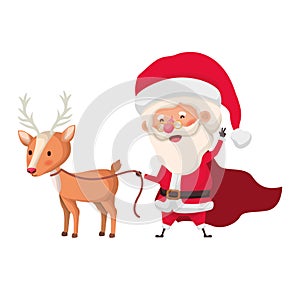 Santa claus with reindeer avatar character