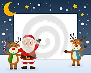 Santa Claus and Reindeer Frame