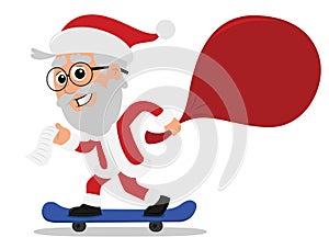 Santa Claus riding a classic car