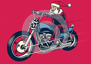 Santa claus riding motorcycle