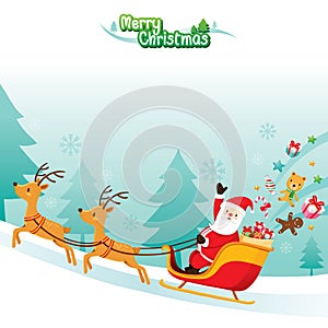 Santa Claus Riding On Sleigh