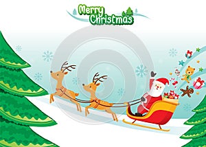Santa Claus Riding On Sleigh