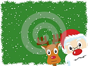 Santa Claus and Rudolph Christmas Card photo