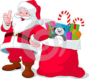 Santa Claus with sack full of gifts