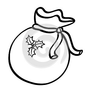 Santa Claus sack outline illustration