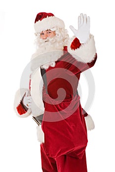 Santa claus saying hello