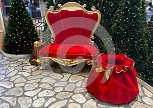 Santa Claus seat and Santa Claus bag