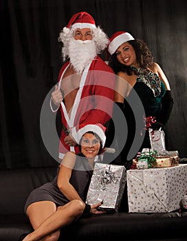 Santa Claus with Girls photo