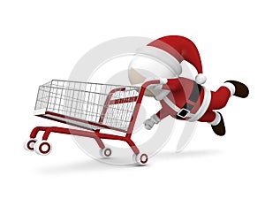 Santa Claus and shopping cart