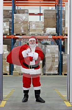 Santa Claus after shopping ready for Christmas