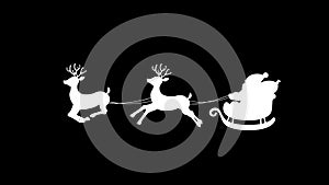 Santa claus silhouette moving animation for christmas  background transparent