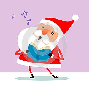 Santa Claus singing Christmas carols