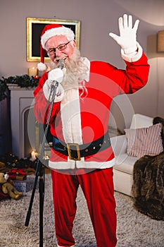 Santa claus singing a christmas songs
