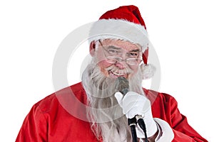 Santa claus singing a christmas songs