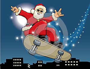Santa Claus Skateboarding