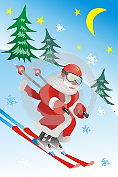 Santa Claus skier