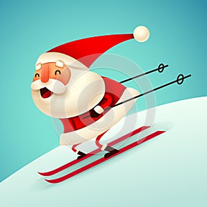 Santa Claus skiing