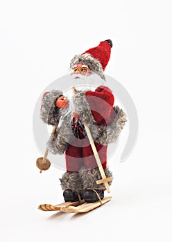 Santa Claus on skis tree a toy