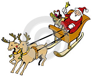 Santa Claus in a sleigh