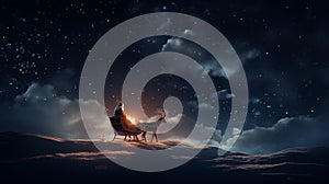 Santa Claus on sleigh by generative ai