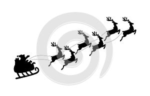 Santa Claus sleigh symbol. Santa Claus and Christmas deer. Christmas. New Year