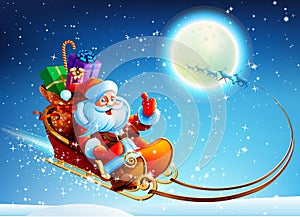 Santa Claus in a sleigh