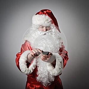 Santa Claus and smart phone