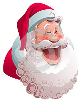 Santa Claus is smiling widely. Happy merry christmas character