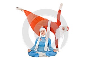 Santa Claus and the Snow Maiden of yoga