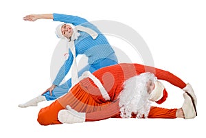 Santa Claus and the Snow Maiden of yoga