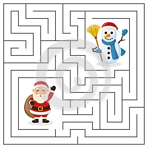 Santa Claus & Snowman Maze for Kids