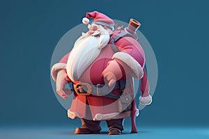 Santa Claus in a solid colour background