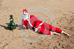 Santa claus sparklers christmas  celebration new year beach holiday