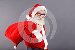 Santa Claus Standing With The Bag