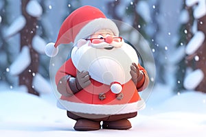 Santa Claus standing in snowy winter background