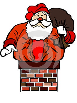 Santa Claus stuck in chimney