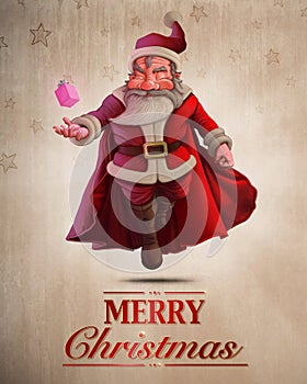 Santa Claus Super Hero greeting card