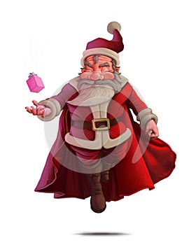 Santa Claus Super Hero - White background