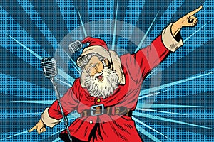 Santa Claus superstar singer on stage