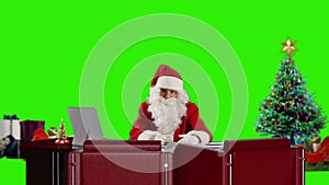 Santa Claus talking, Green Screen, stock footage