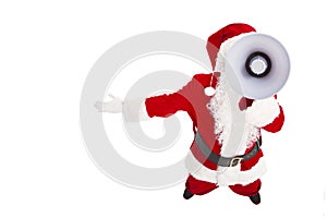 Santa Claus talking with megaphone