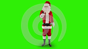 Santa Claus talking on mobile, Green Screen