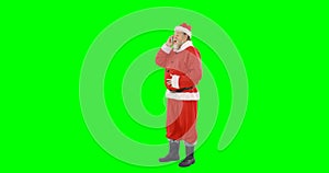 Santa claus talking on mobile phone