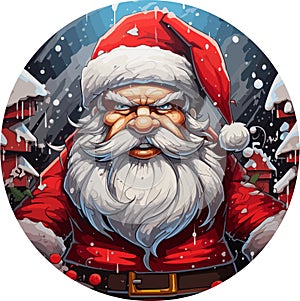 Santa Claus. Trendy hipster Vector illustration of Santa Claus in a red suit.