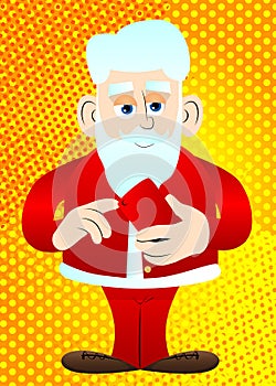 Santa Claus using a mobile phone.