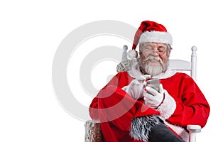 Santa claus using mobile phone